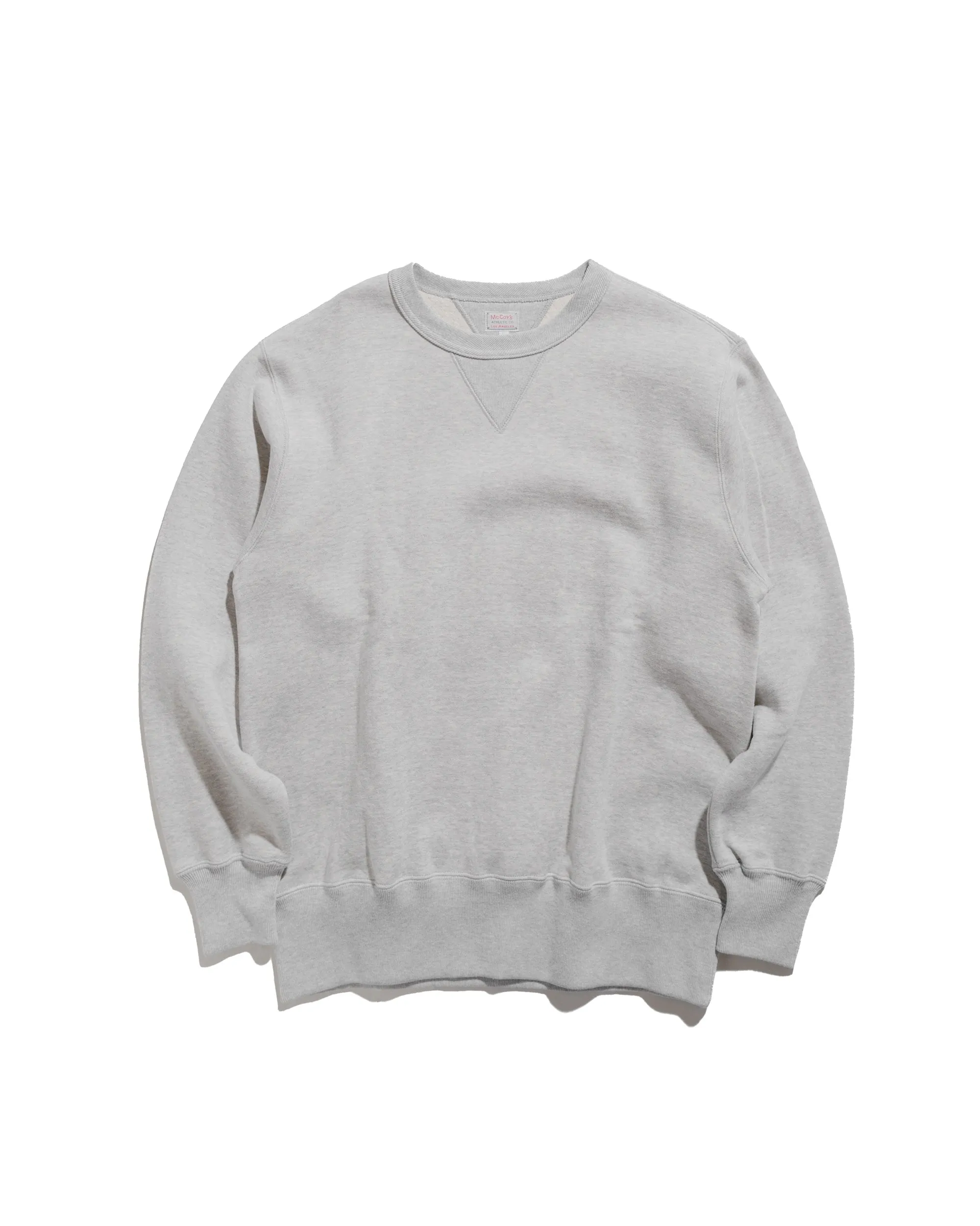 The Real McCoy??s MC24113 10 Oz. Loopwheel Crewneck Sweatshirt Snow Gray Daily Chic