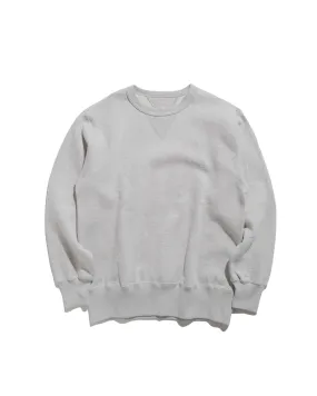 The Real McCoy??s MC24113 10 Oz. Loopwheel Crewneck Sweatshirt Snow Gray Daily Chic