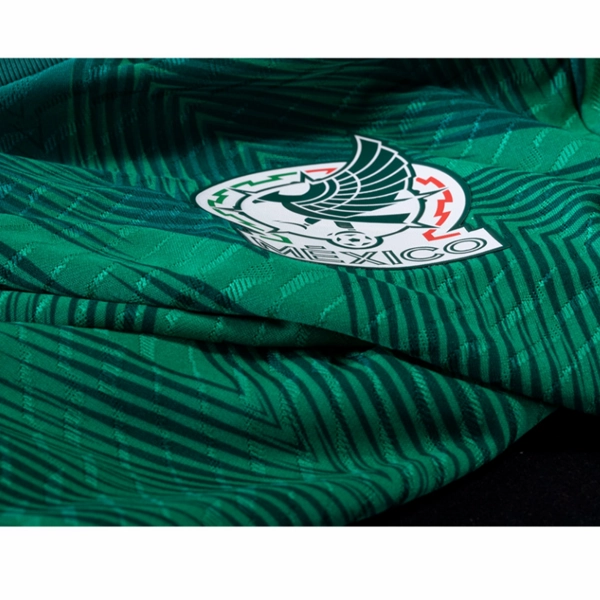adidas Mexico Authentic Home Jersey w/ Gold Cup Patches 22/23 (Vivid Green) Soft Texture