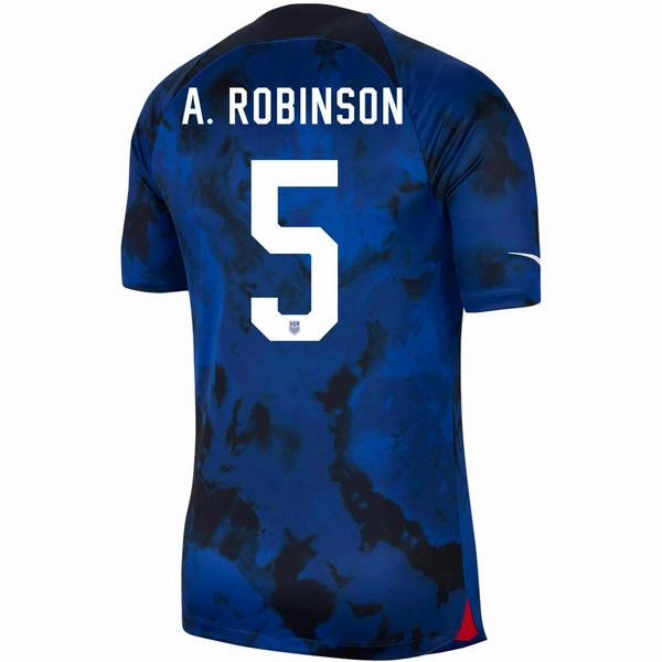 Nike United States Antonee Robinson Authentic Match Away Jersey 22/23 (Bright Blue/White) Flexible Comfort Comfort Apparel