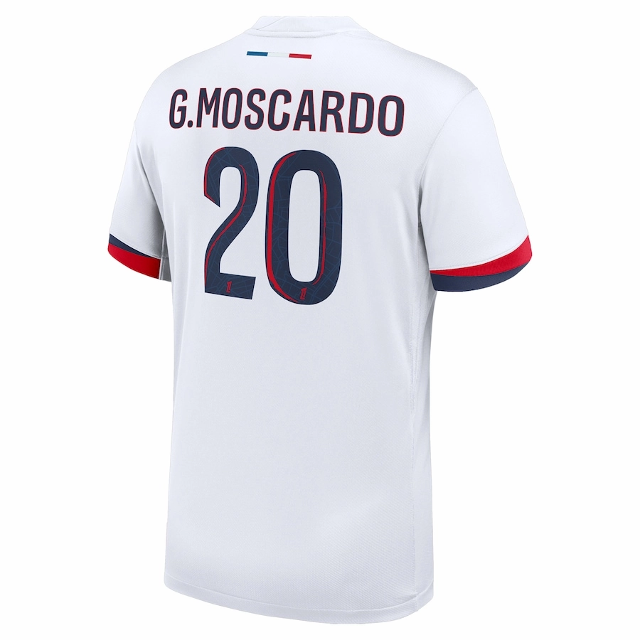 Nike Paris Saint-Germain Gabriel Moscardo Away Jersey 24/25 (White/Midnight Navy) Move Fast Run Ready