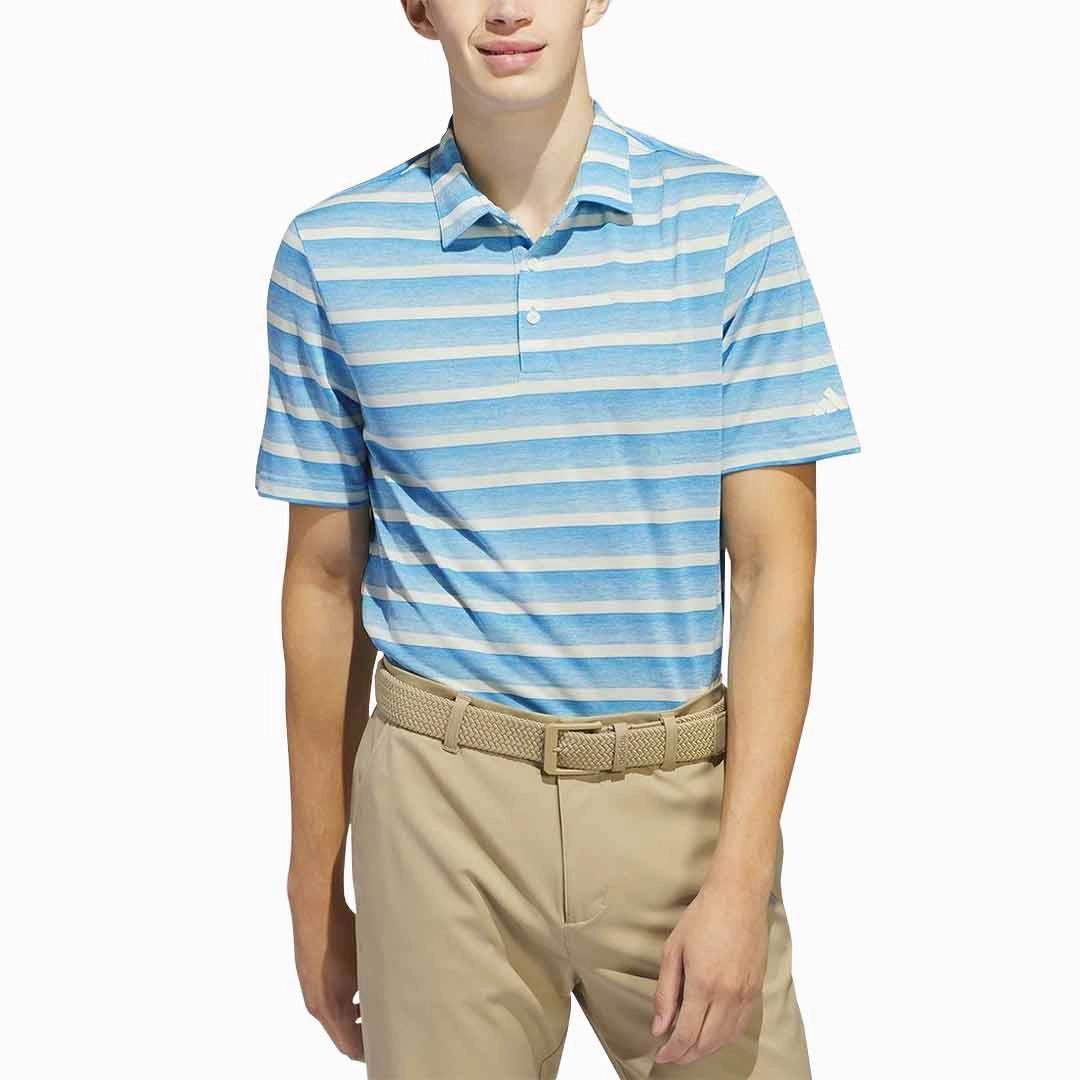 adidas - Men's Two-Color Striped Polo (IU4332) Non Chafing Edges Stretchable Knit Material