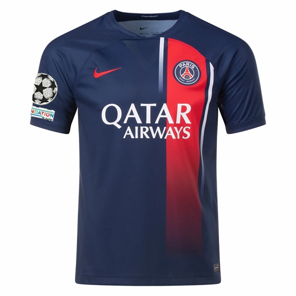Nike Paris Saint-Germain Marco Asensio Home Jersey w/ Champions League Patches 23/24 (Midnight Navy) Oversized Silhouette Reinforced Shoulder Structure