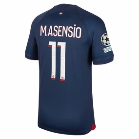 Easy Stretch Nike Paris Saint-Germain Marco Asensio Home Jersey w/ Champions League Patches 23/24 (Midnight Navy)