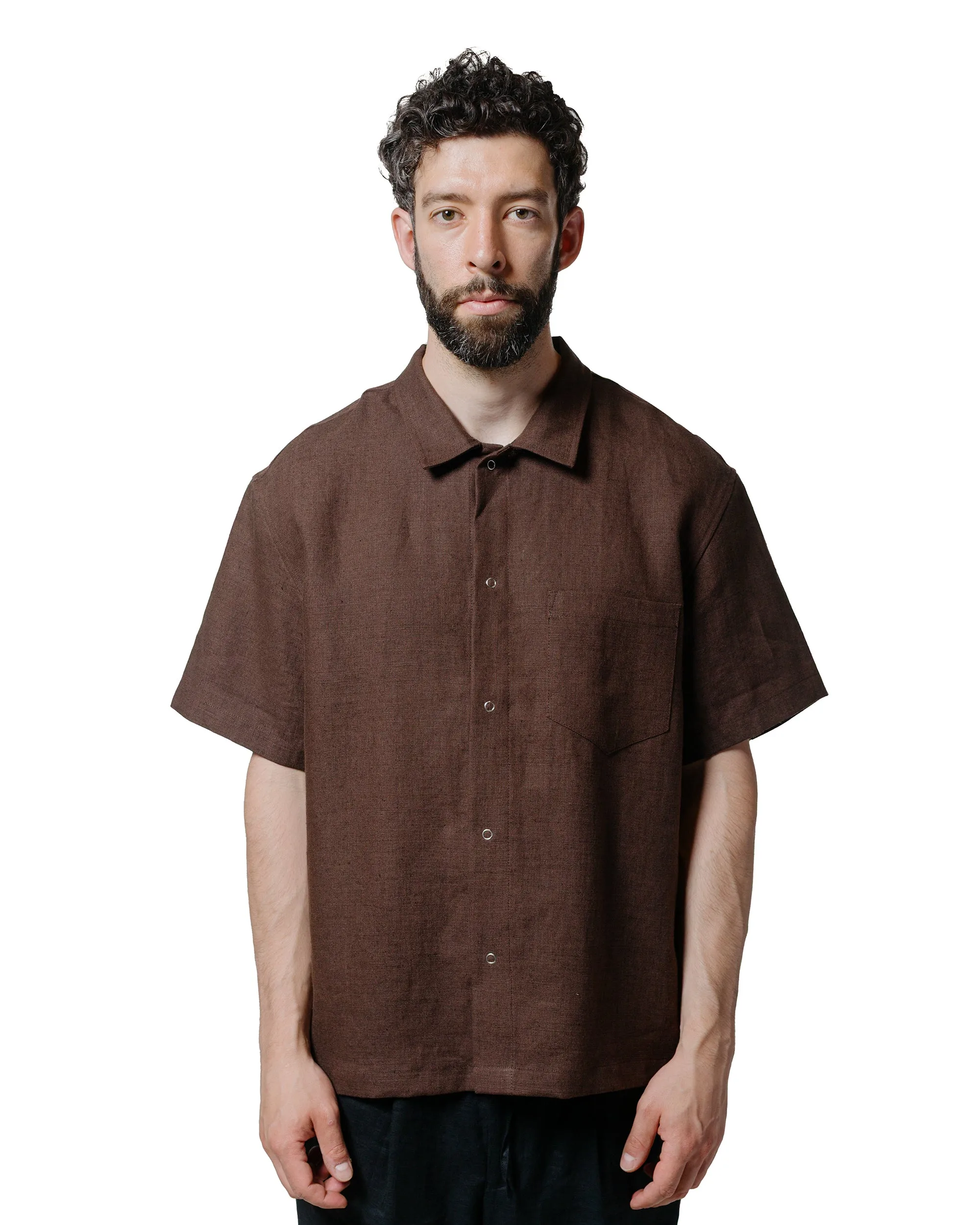 tailored look James Coward Sundown Shirt Chocolate Brown Welterweight Linen