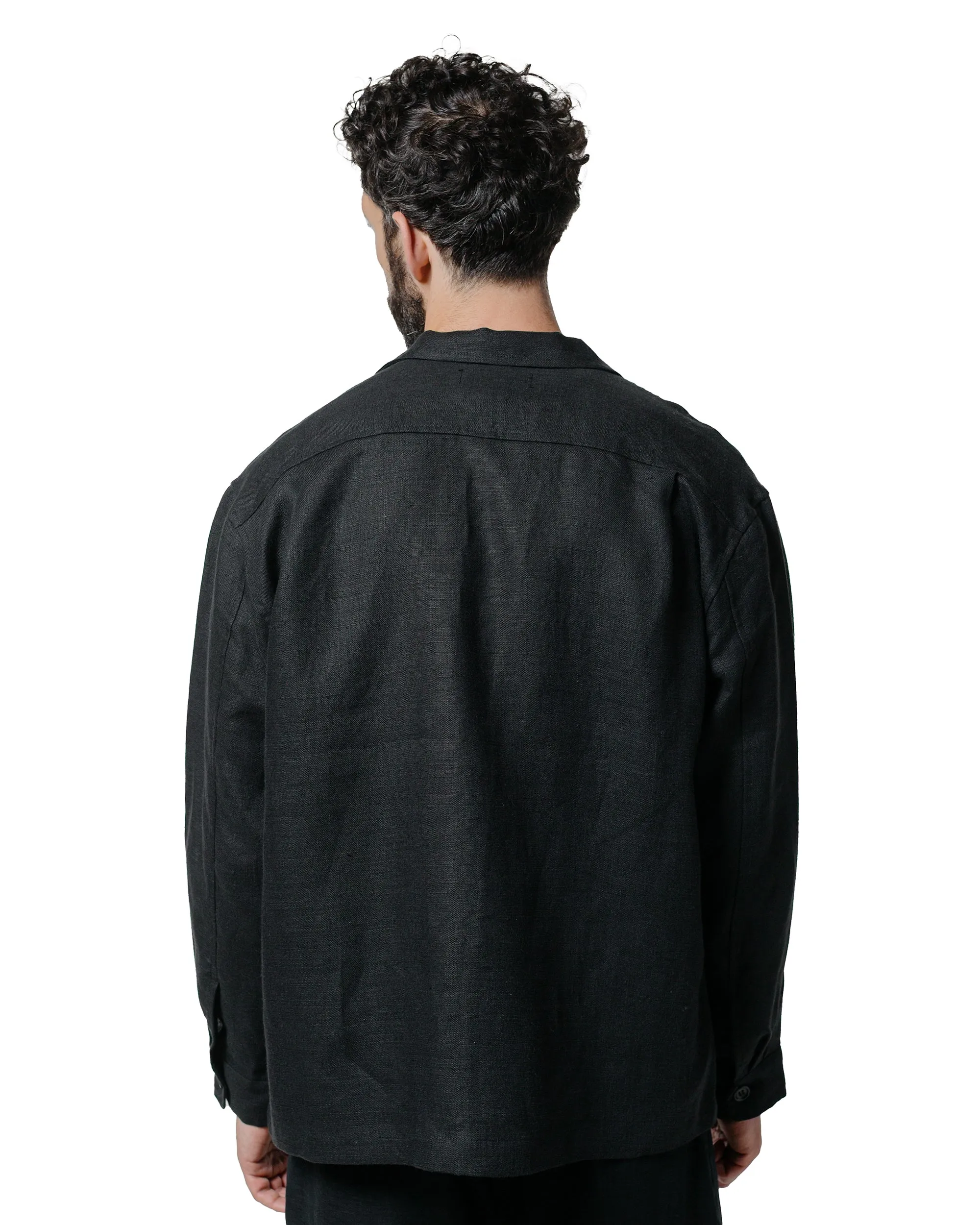 Layering Essential Oversized Fit James Coward Travail Shirt Black Welterweight Linen