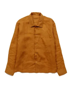 James Coward Workshop Shirt Terracotta Linen Lightweight Weave Structured Shoulder Support