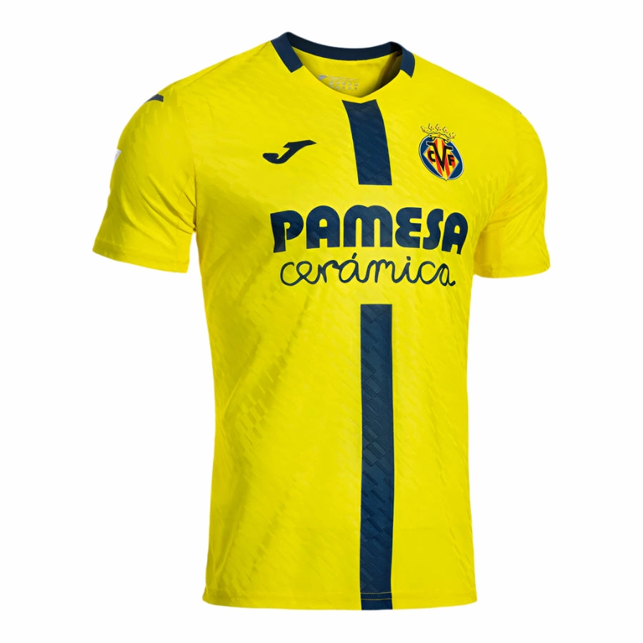 Joma Men's Villarreal CF Home Jersey 25/26 (Yellow/Navy) Low Bulk Texture
