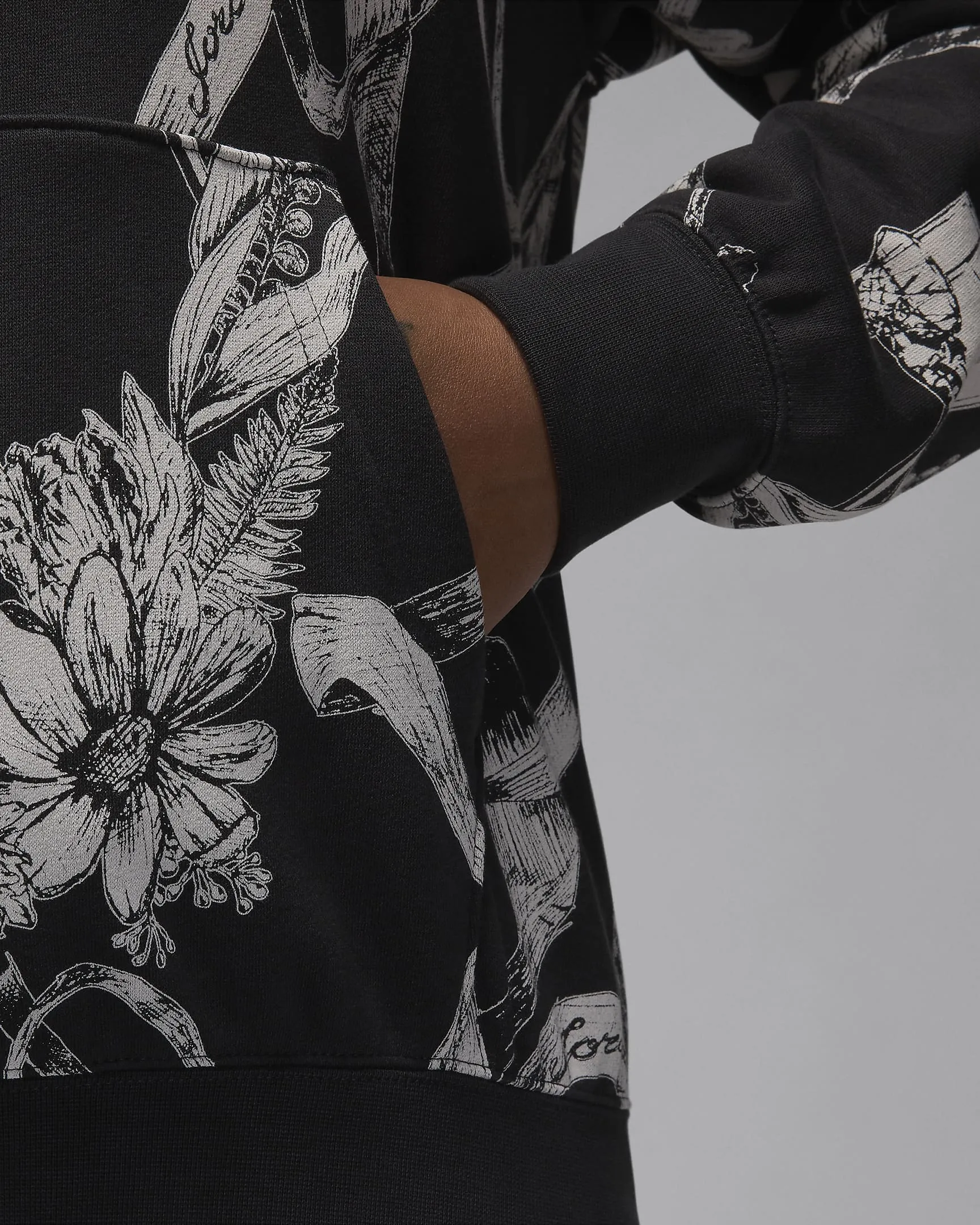 Jordan "Brooklyn Fleece Pullover Hoodie" W - Off Noir / Black SoftTouch Texture Elegant Top