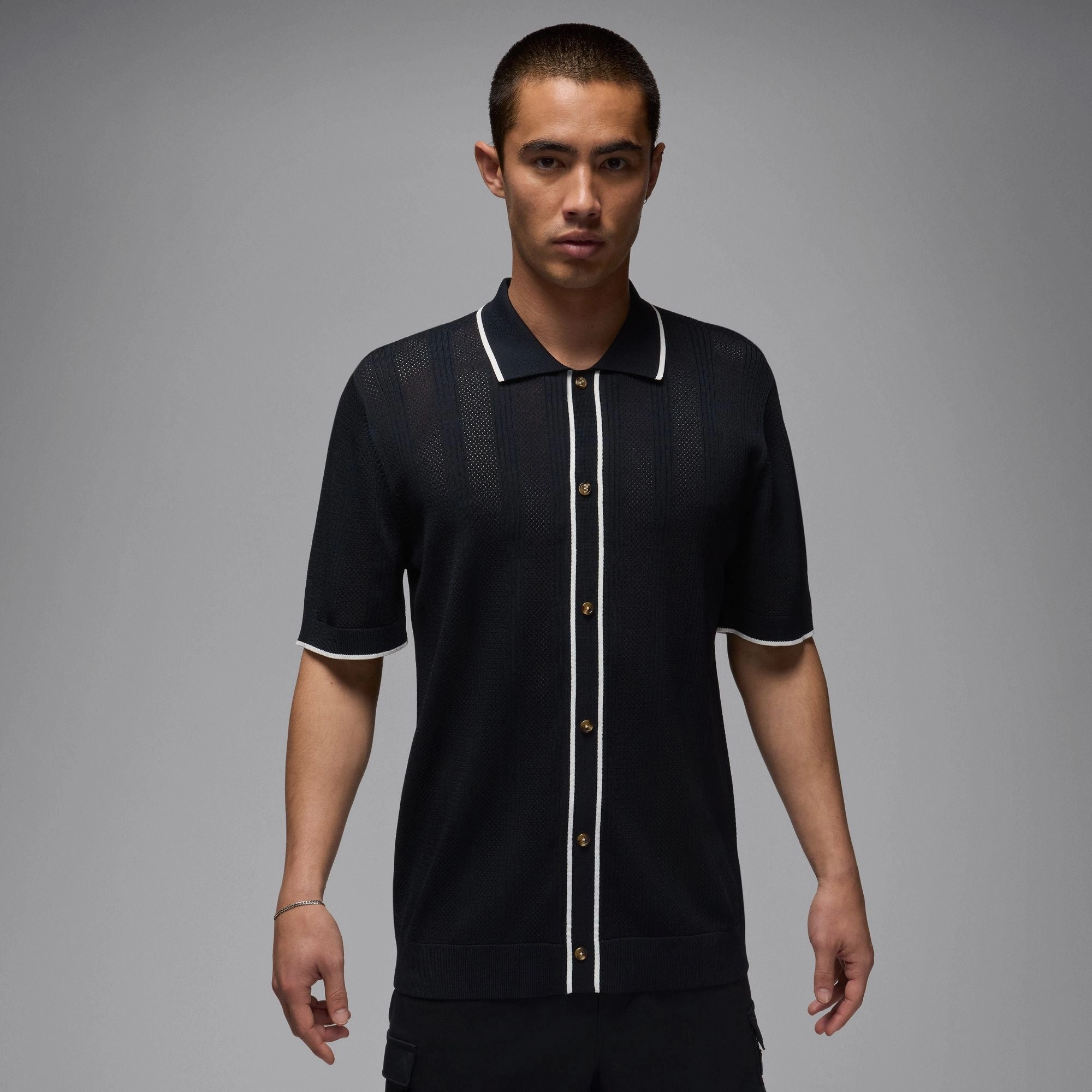 Warm Fit Jordan "Knit Button-Down Golf Top" M - Black