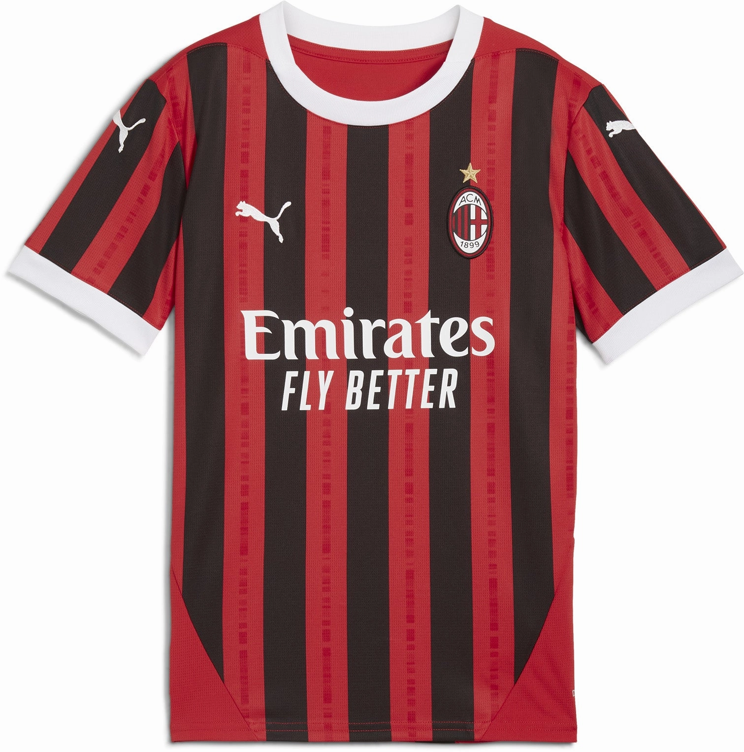 Junior's AC Milan 2024/25 Home Replica Soccer Jersey Ergonomic Pattern Design