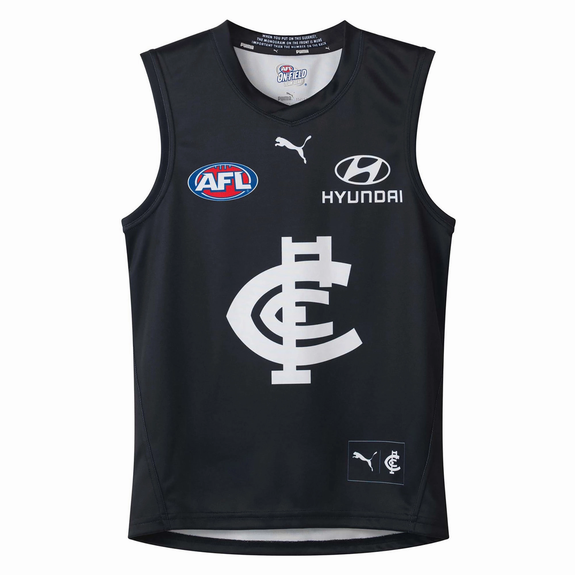 Junior's AFL Carlton Blues Football Club 2024 Replica Home Jersey Frictionless Inner Layer Relaxed Neckline