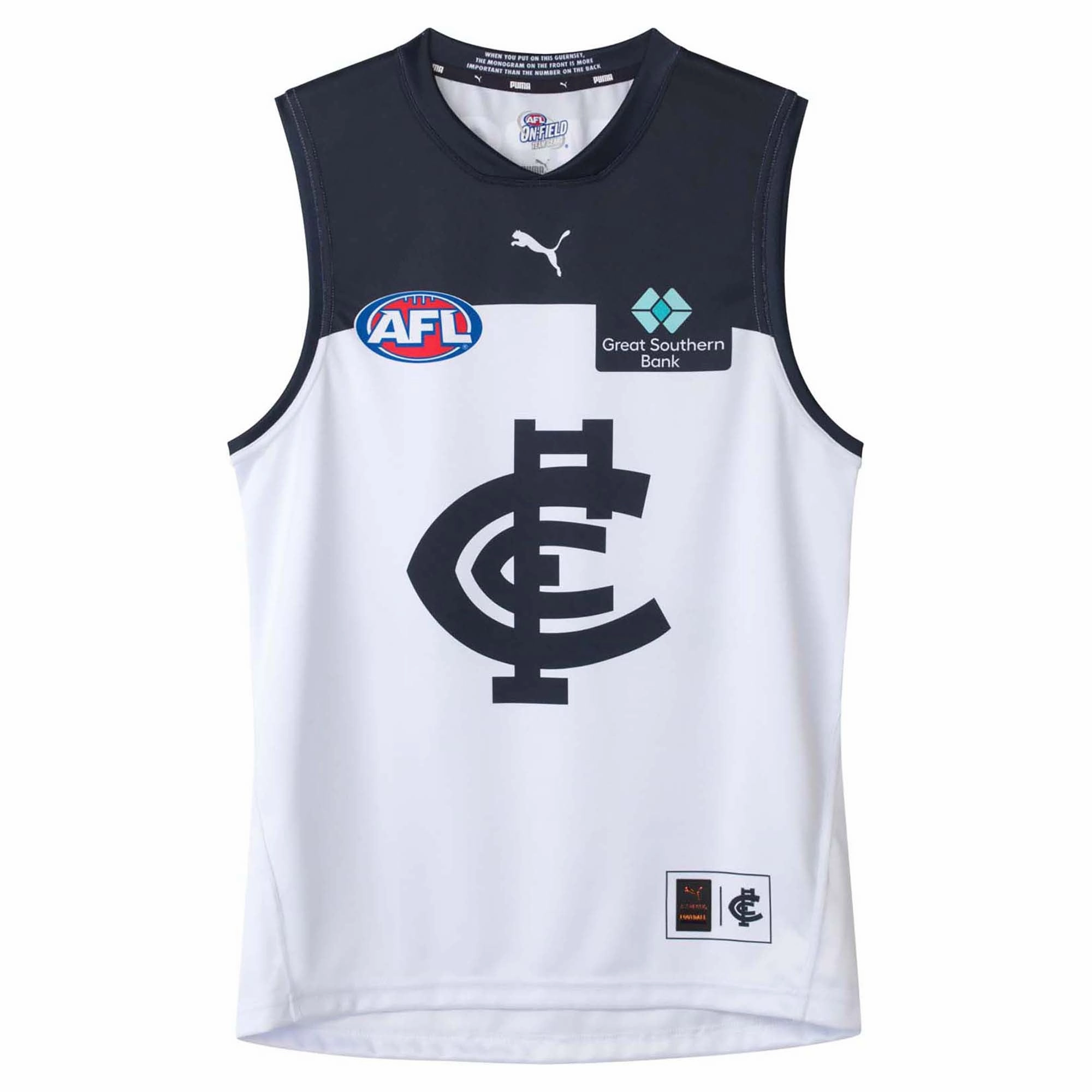 Junior's AFL Carlton Blues Football Club 2025 Clash Replica Jersey Non Restrictive Armholes Contoured Side Panels