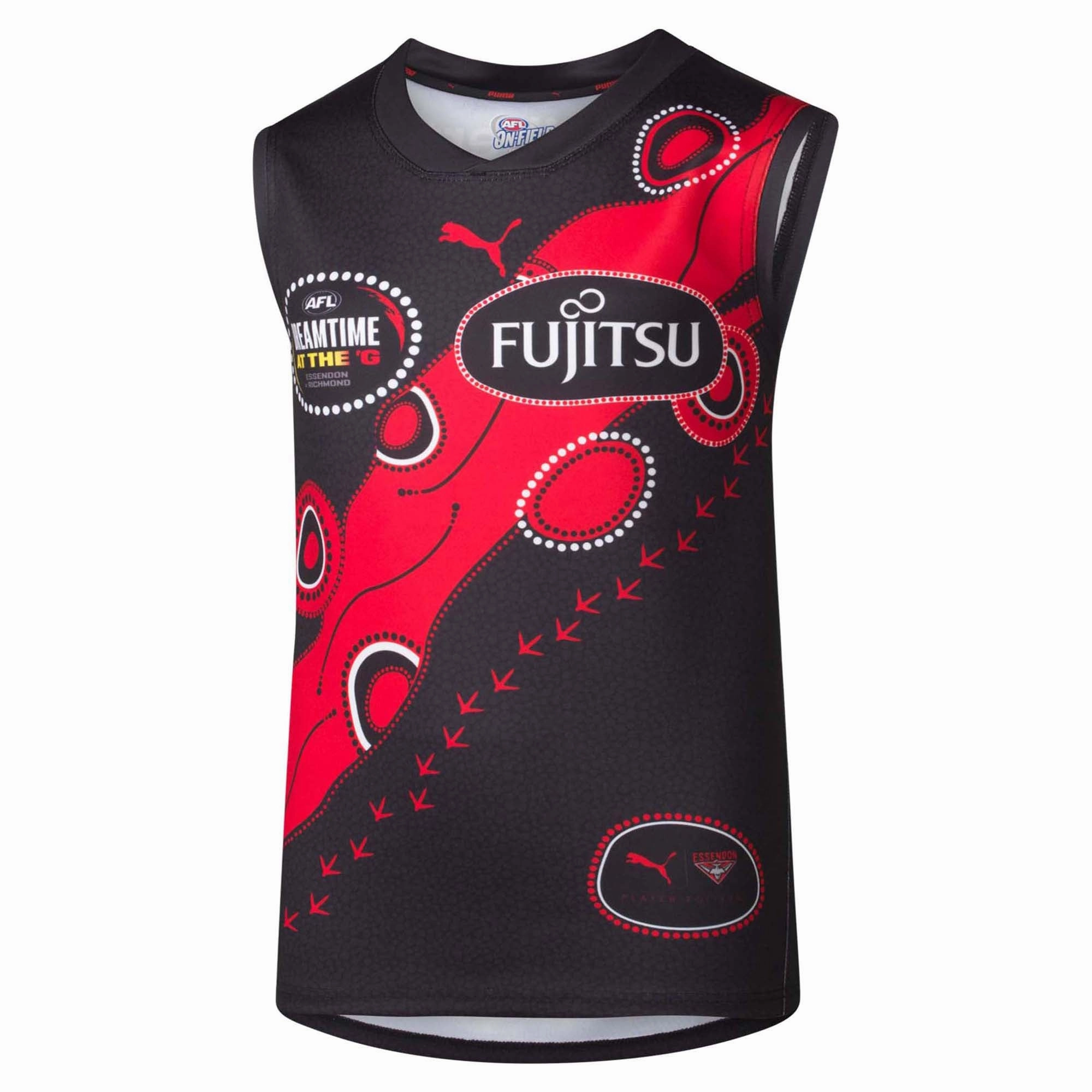 Junior's AFL Essendon Bombers Football Club 2025 Dreamtime Replica Jersey Casual Motion