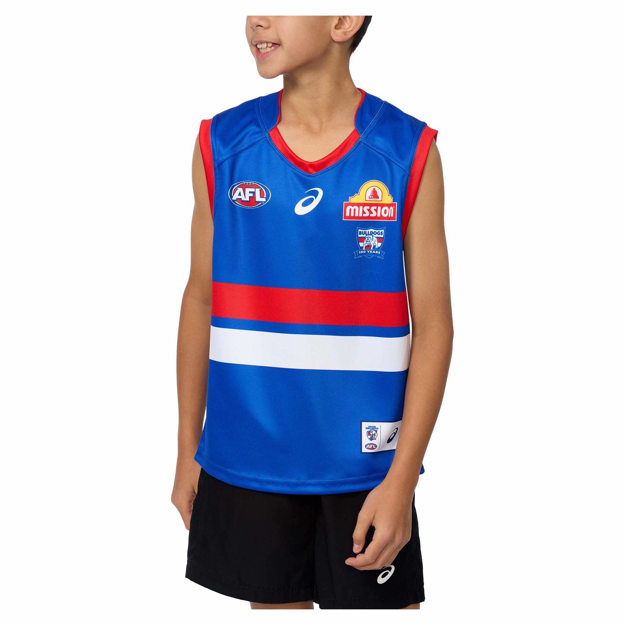 Junior's AFL Western Bulldogs Football Club 2025 Replica Home Jersey Reinforced Hemline