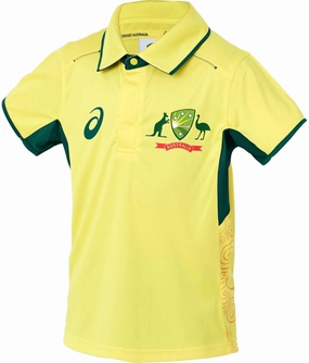 Non Chafing Neckline Junior's Cricket Australia Replica ODI Home Shirt