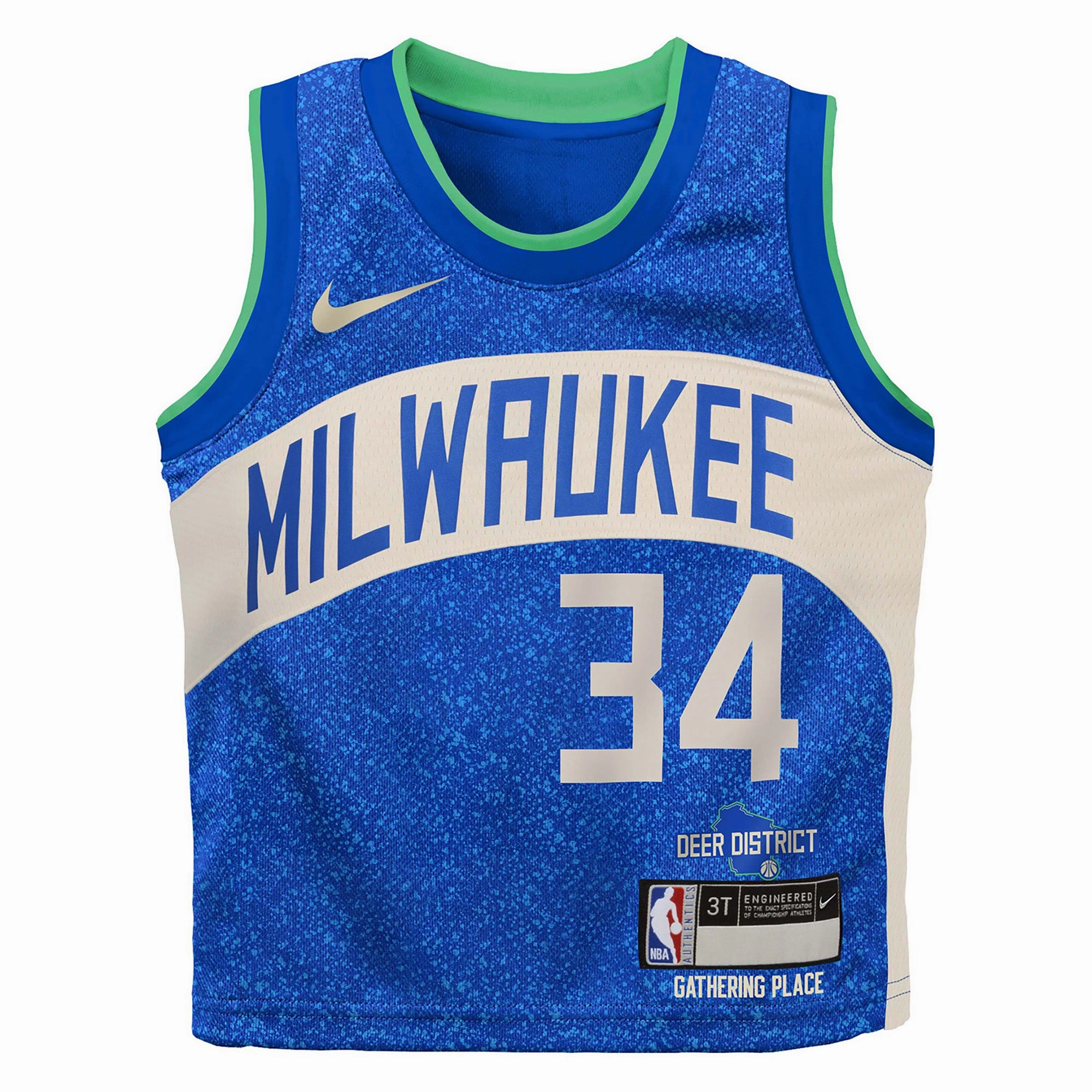 Flexible Neckline Flexible Cuff Technology Junior's NBA Milwaukee Bucks Giannis Antetokounmpo 2023/24 City Edition Swingman Jersey