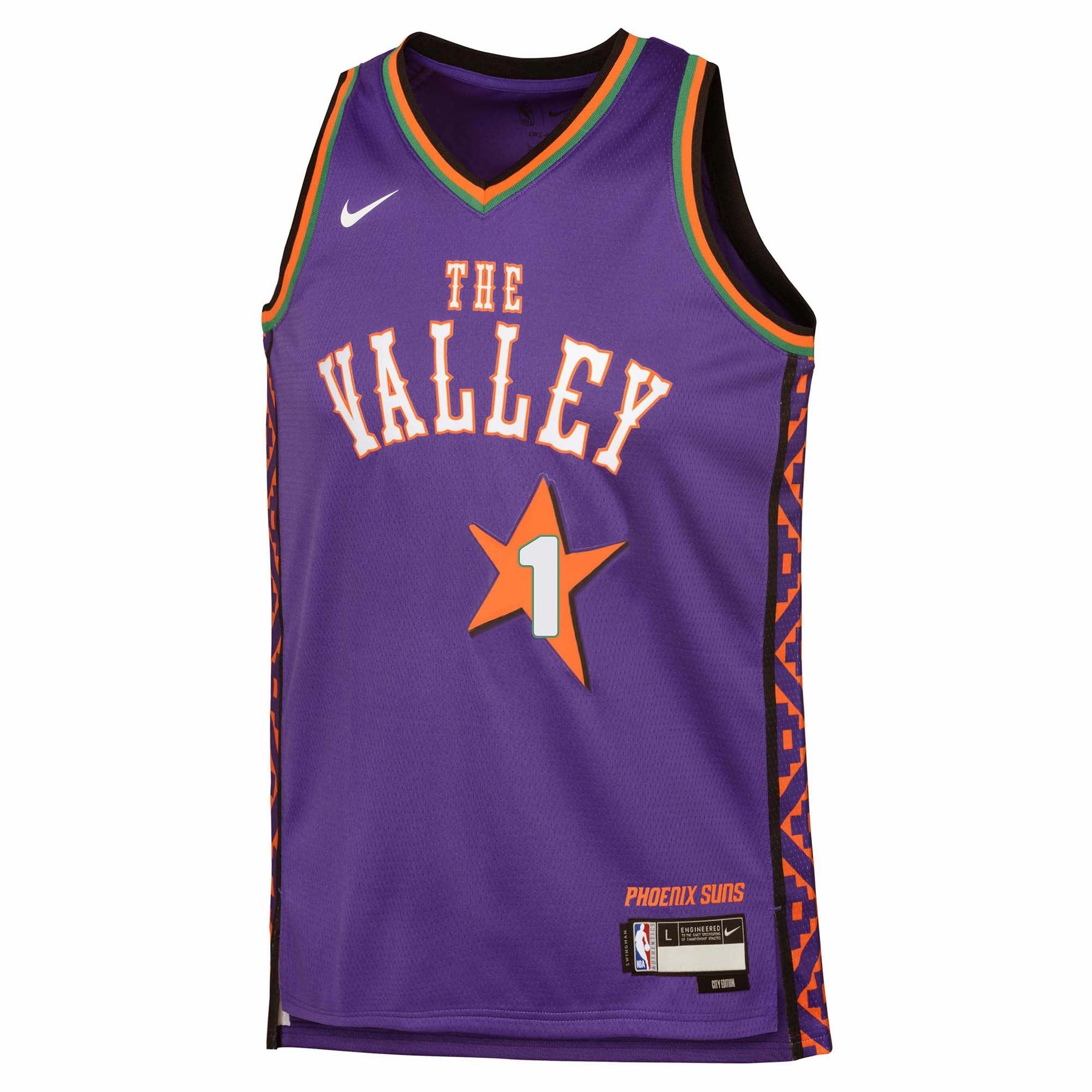 Tagless label Dynamic Comfort Junior's NBA Phoenix Suns Devin Booker 2024/25 City Edition Swingman Jersey