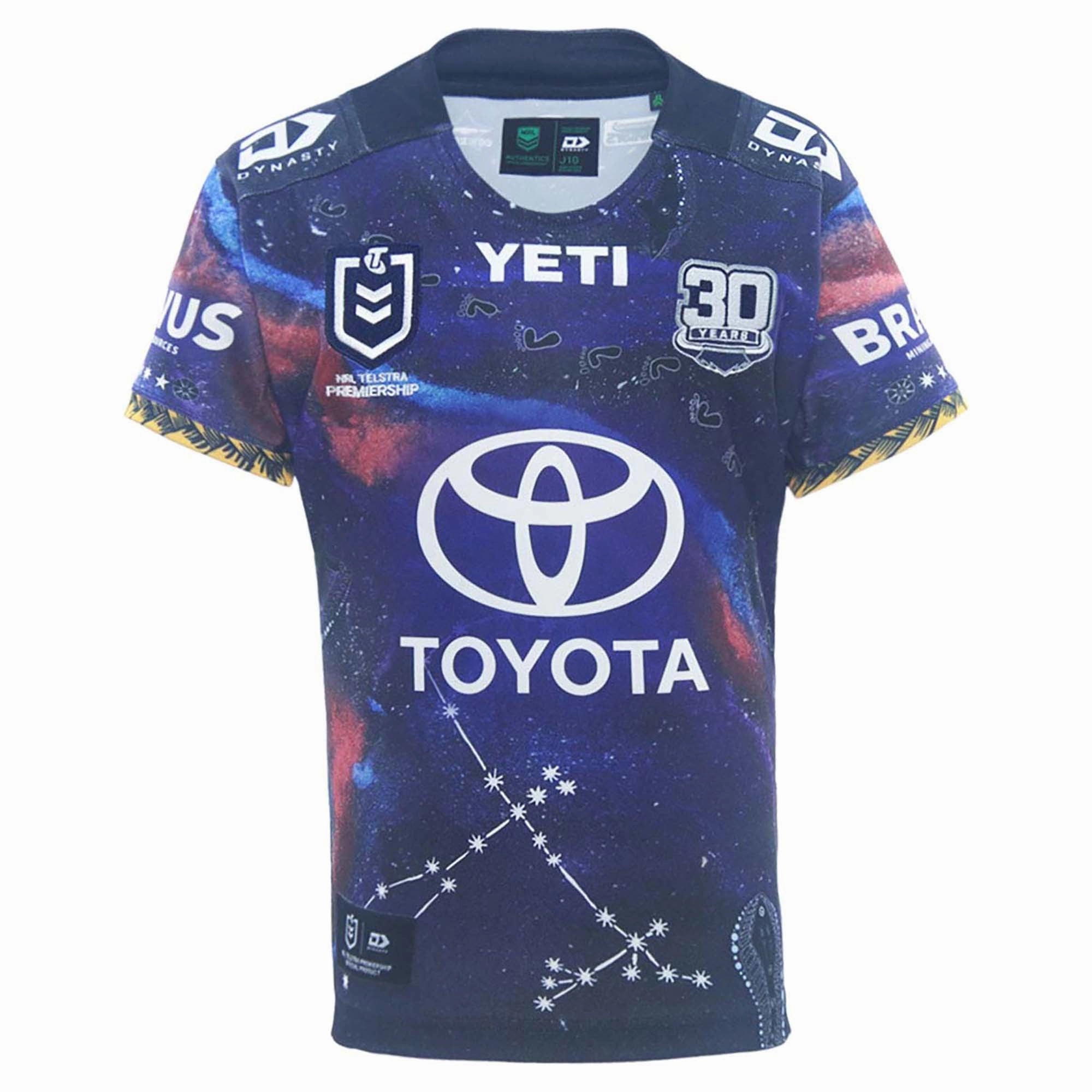 Junior's NRL North Queensland Cowboys 2025 Replica Indigenous Jersey Eco Friendly Recycled Yarn Wicking Properties