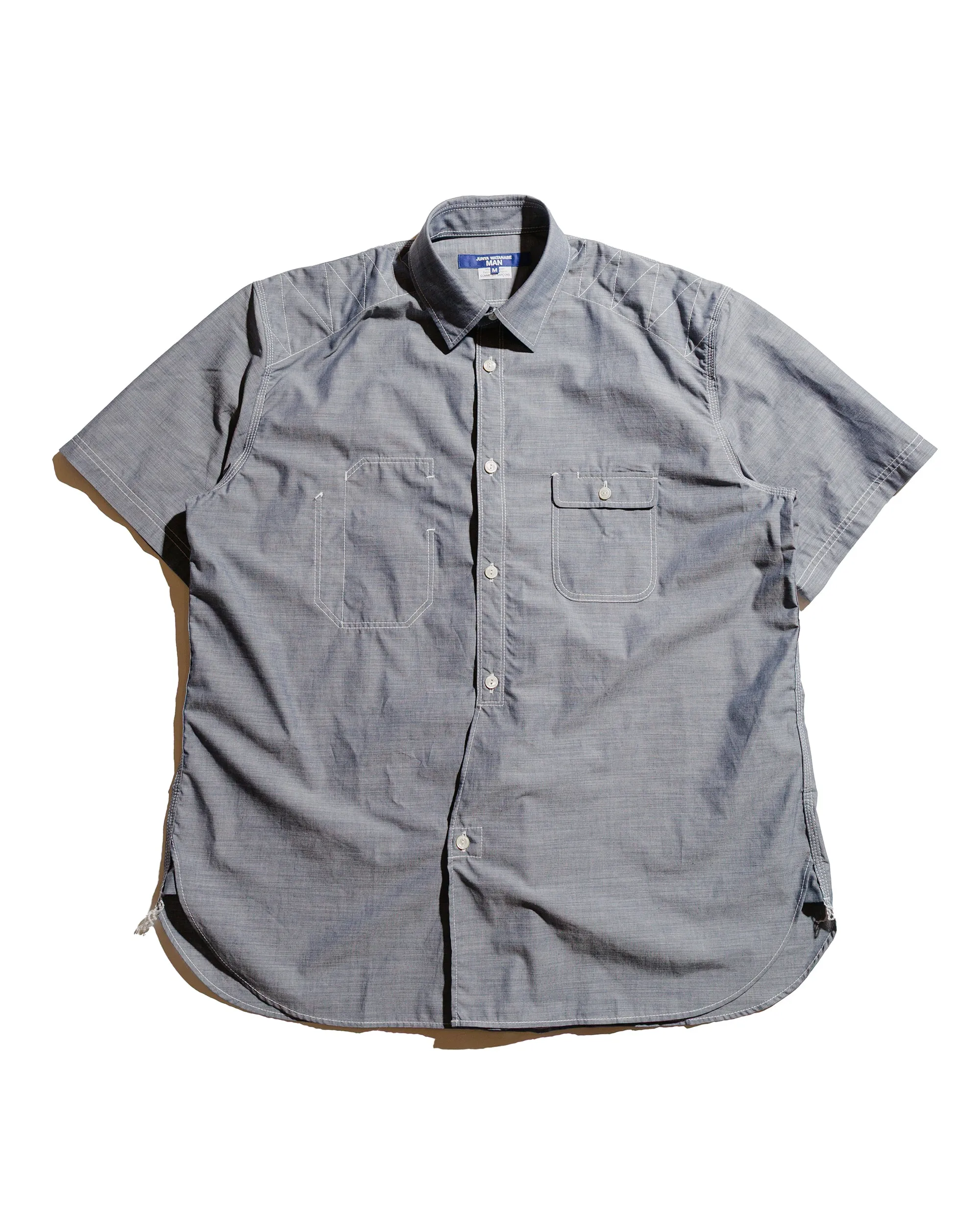 Junya Watanabe MAN Chambray Shirt Grey Oversized Fit Date night
