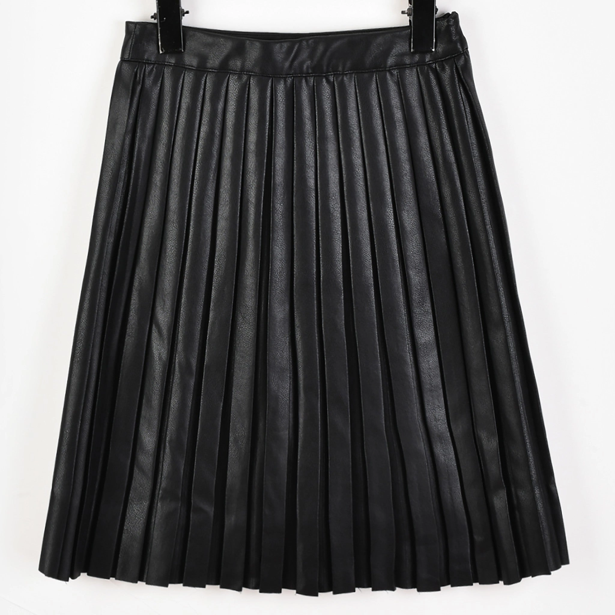 Outfit Shot High Elasticity Material Kidichic Clara PU Skirt
