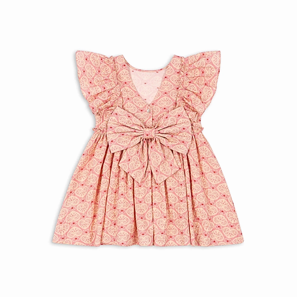 Konges Sloejd Ava Bow Dress Gots, Lacy Pink Classic Appeal Holiday-Party
