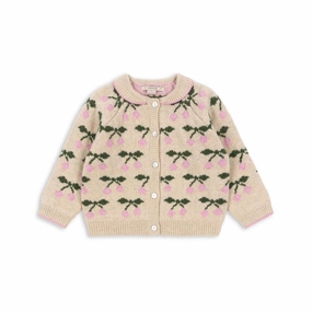 Low Profile Collar Design Double Layered Collar Konges Sloejd Belou Knit Collar Cardigan, Cherry