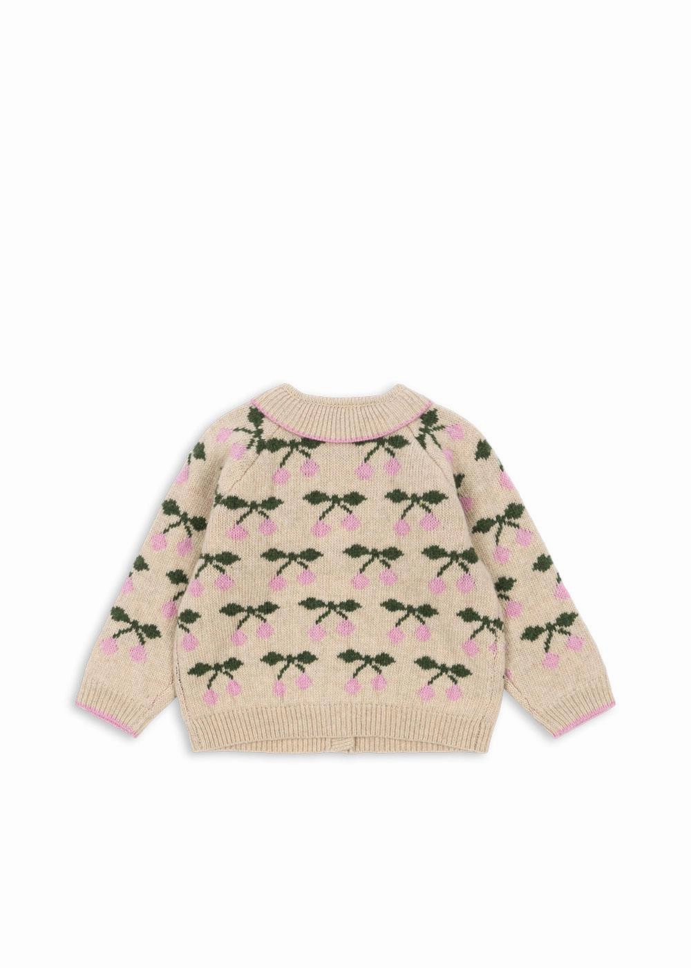 Konges Sloejd Belou Knit Collar Cardigan, Cherry ThermalInsulation Non Restrictive Movement Cut