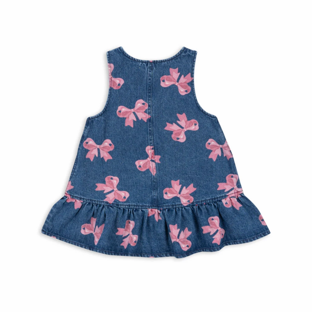 Zip-Closure Hidden-Pocket Konges Sloejd Magot Dress Gots, Bella Bow Denim