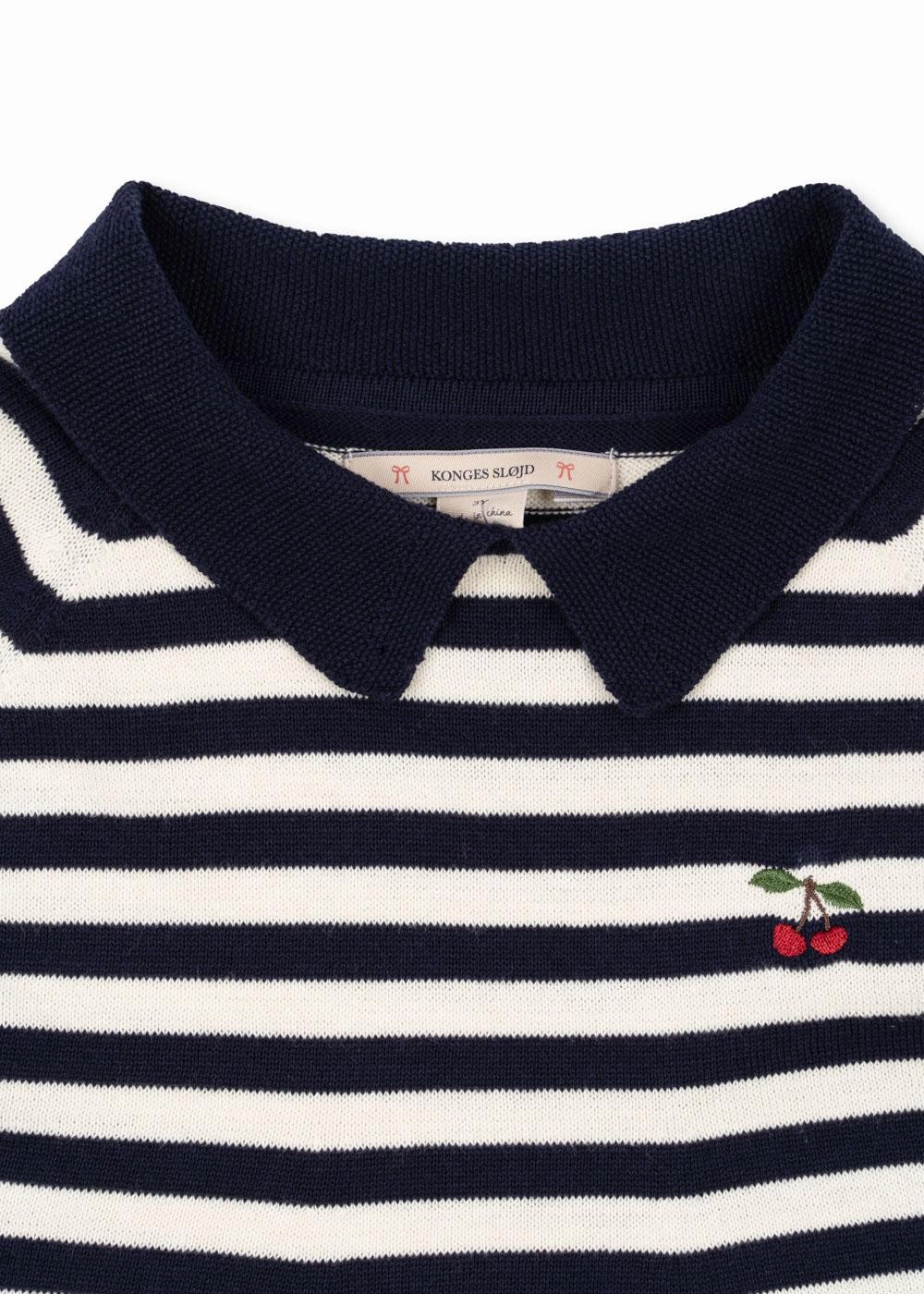 Konges Sloejd Venton Knit Dress Gots, Navy Stripe Smart Outfit