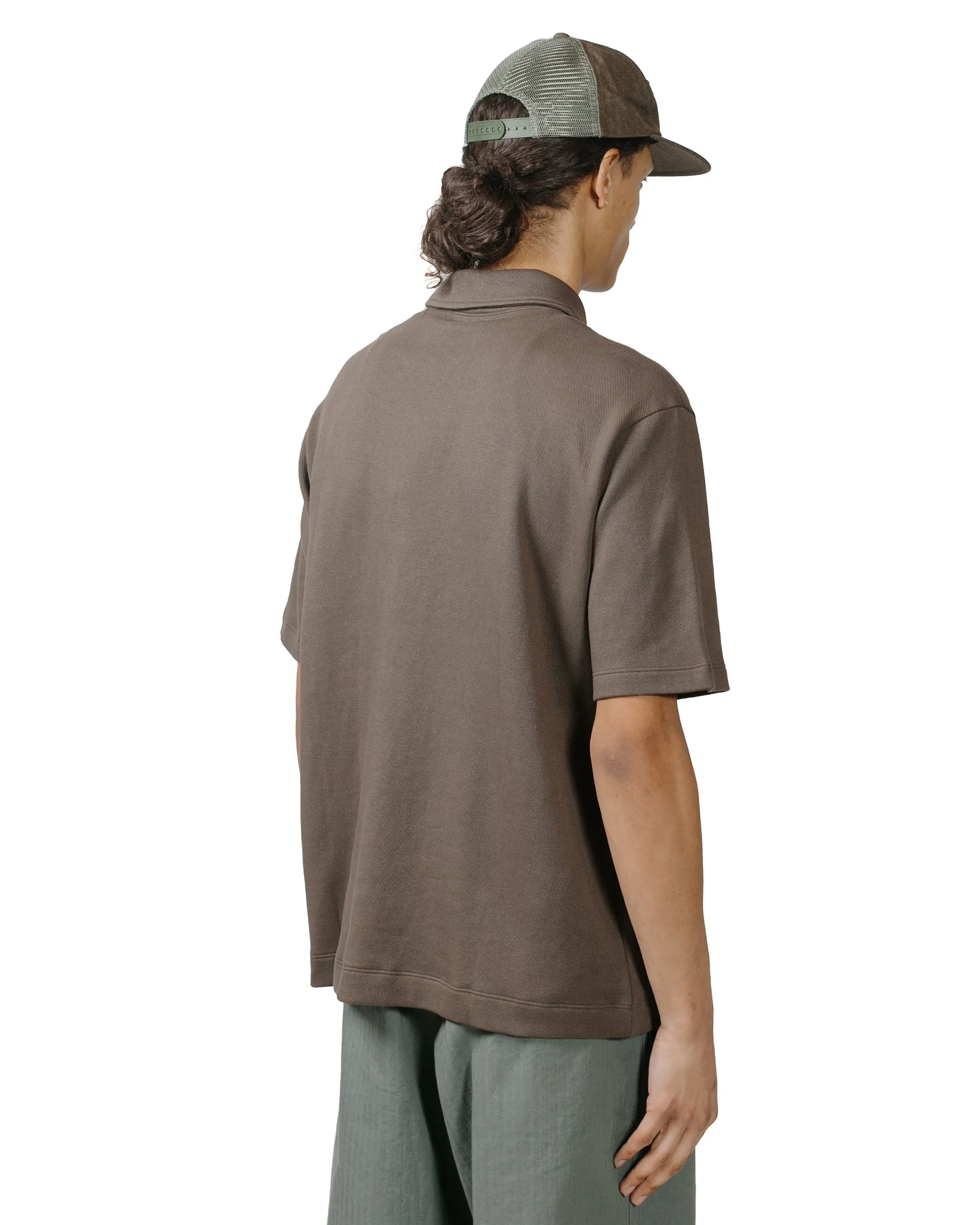 Short Sleeve Essential Chic Lady White Co. Half Zip Polo Bark