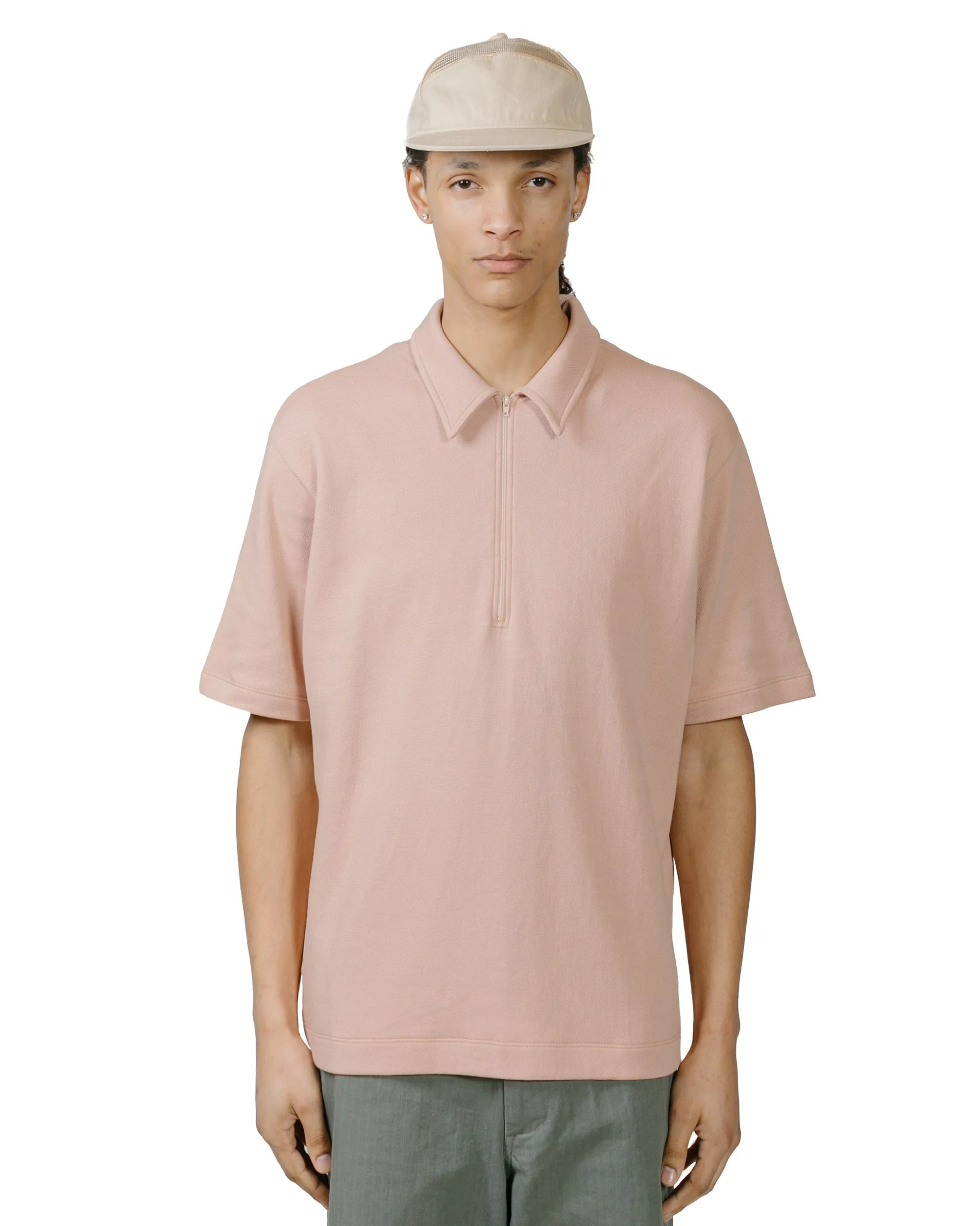 Classic Layering Lady White Co. Half Zip Polo Pink Glass
