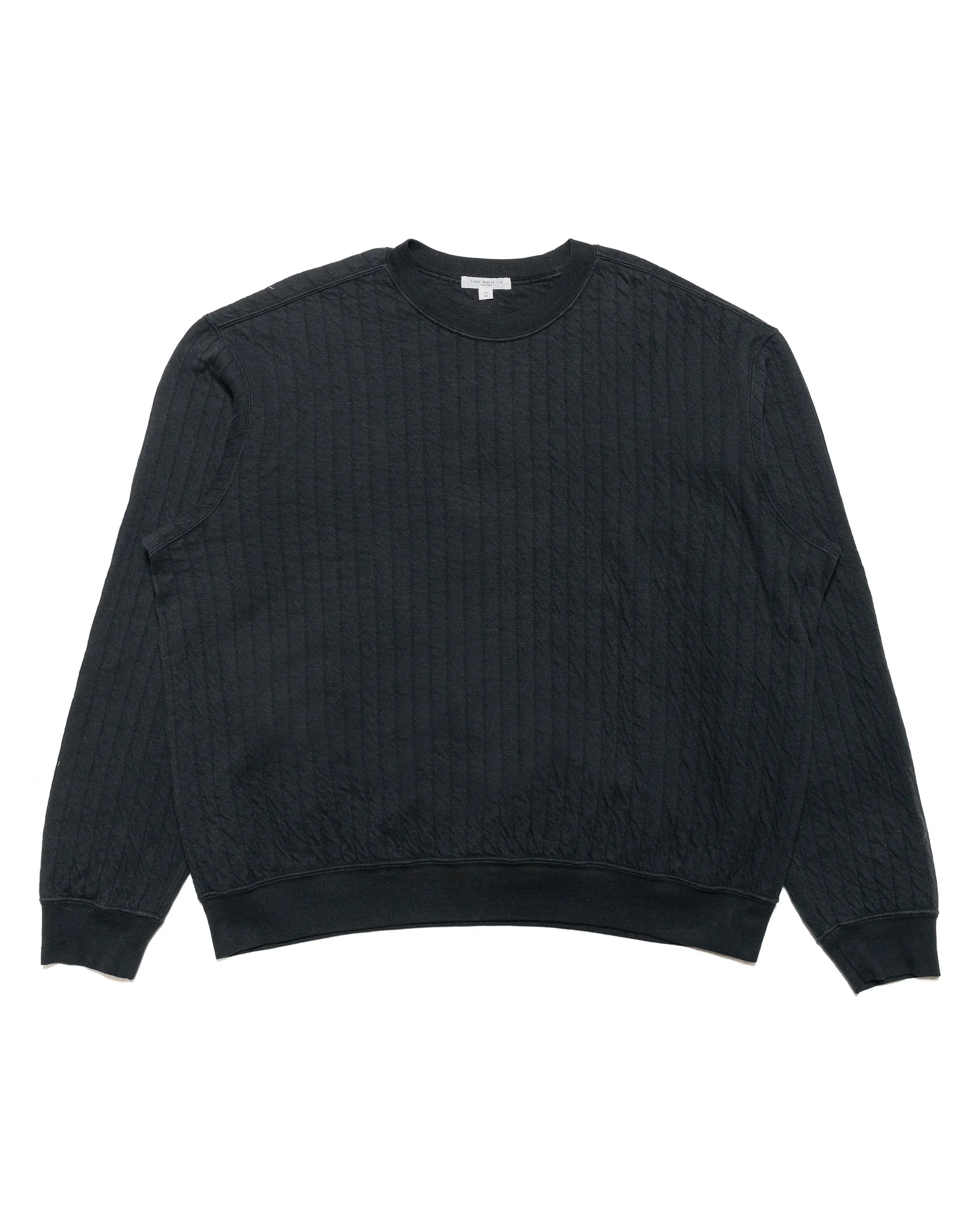 Lady White Co. Quilted Crewneck Anthracite Street Chic Flannel