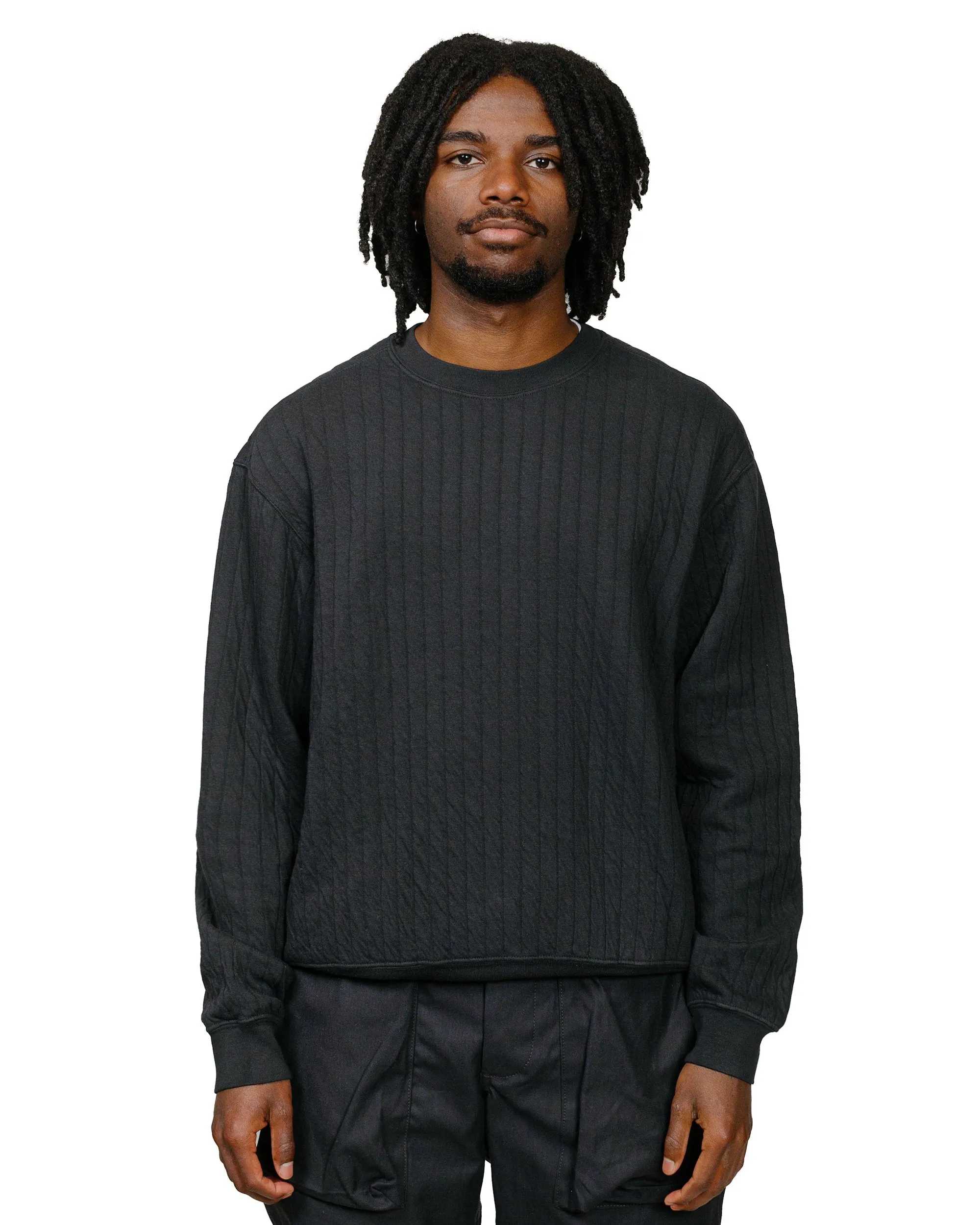 Lady White Co. Quilted Crewneck Anthracite Poplin