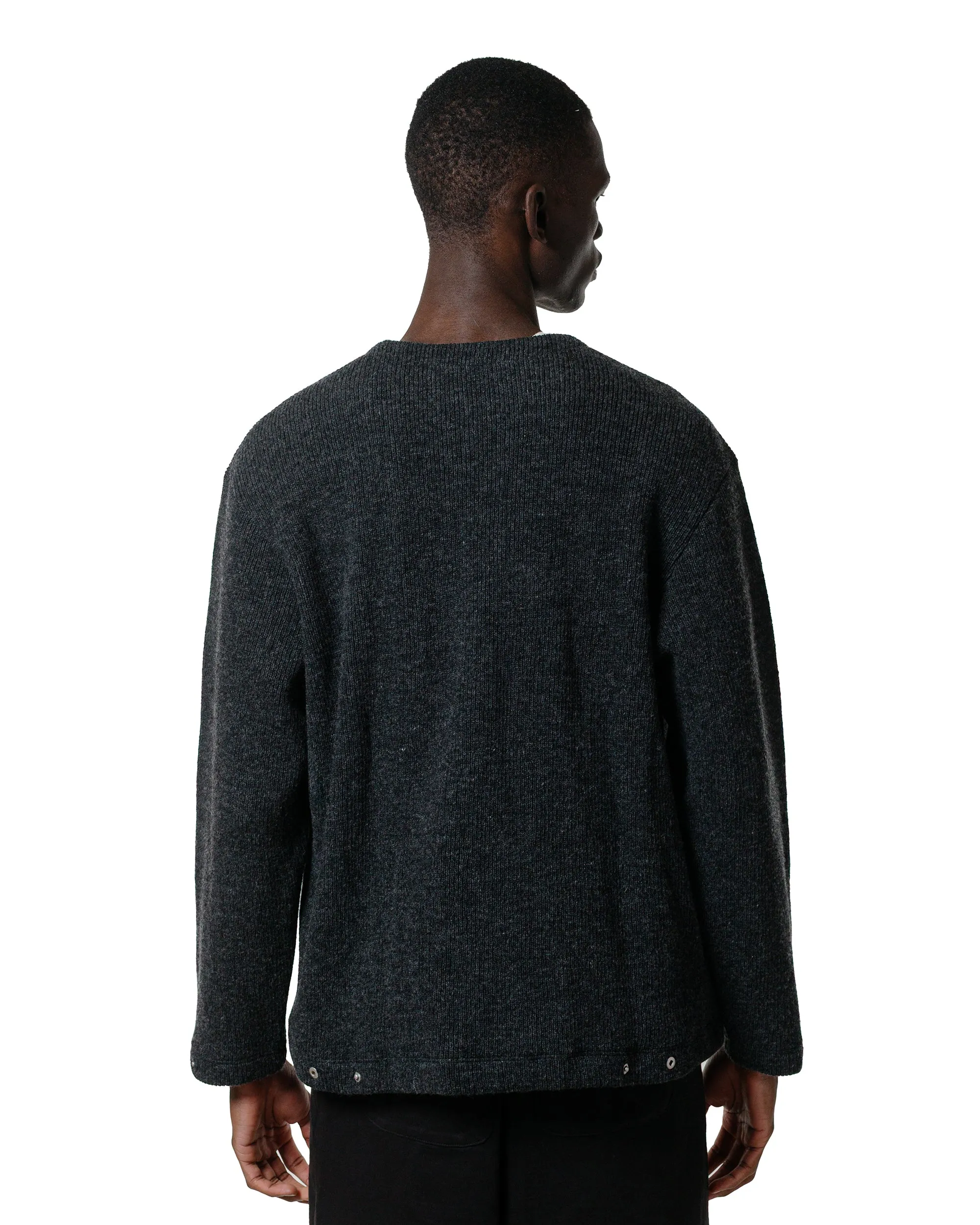 appropriate for winter Casual Layering Lady White Co. V Neck Snap Sweater Charcoal
