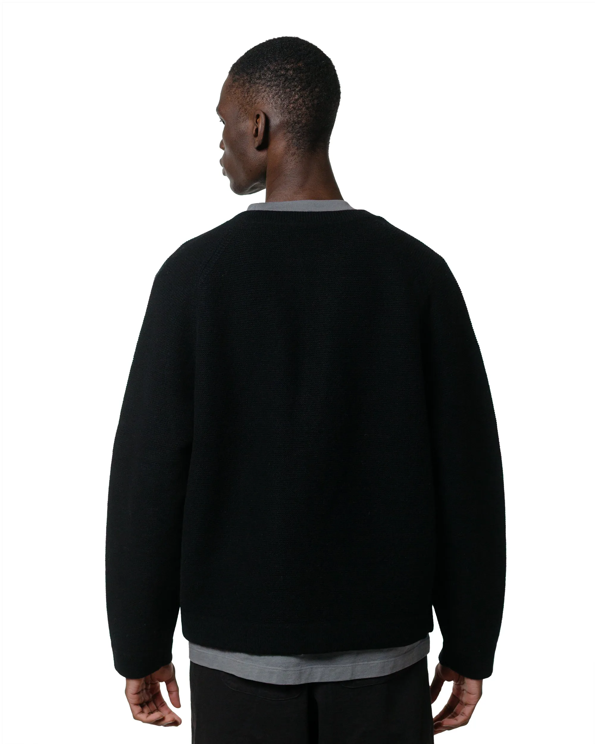 Lady White Co. Wool Link Zip Cardigan Black Home friendly product shoe support