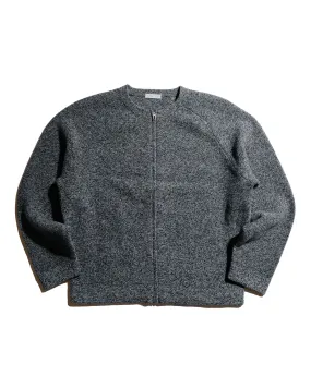 formal party product office appropriateness Lady White Co. Wool Link Zip Cardigan Black Twist