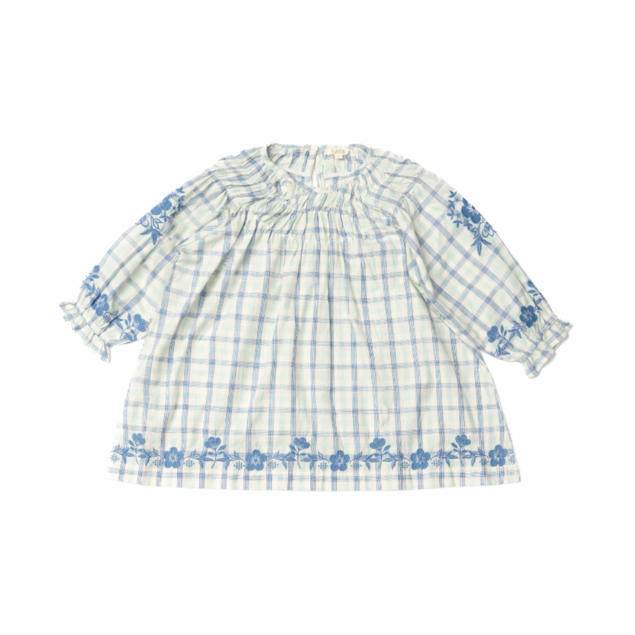 Boat-Neck Lali Tulip Dress, Minty Chex