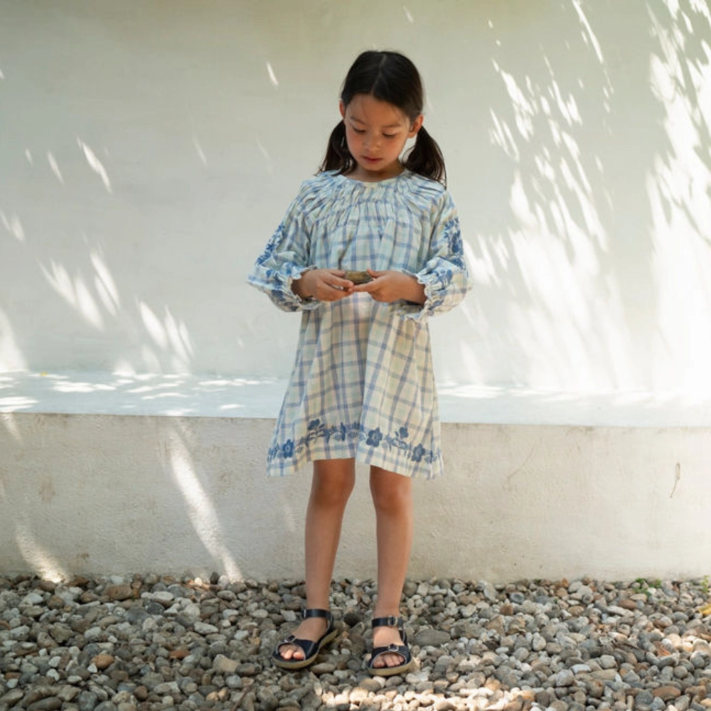 Lali Tulip Dress, Minty Chex LowProfileZipper Calm Beauty