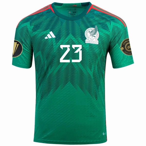 Elasticated Waistband Design adidas Mexico Jes??s Gallardo Authentic Home Jersey w/ Gold Cup Patches 22/23 (Vivid Green)