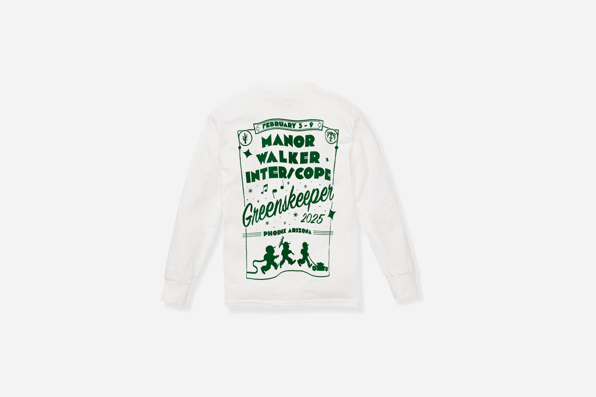 Manor X Interscope "2025 GK Roll Call Long Sleeve" M - White Yarn Dyed Fabric All Day Comfort Fit