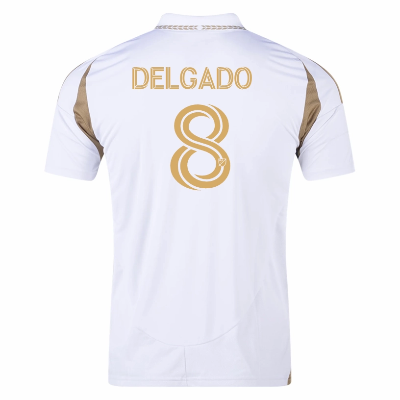 Reflective Trim Detail Durable Double Stitching adidas Mark Delgado LAFC Away Jersey 25/26 (White/Gold)