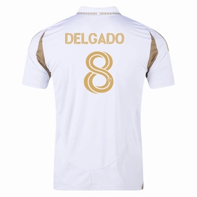Non Chafing Seam Placement Anti Pilling Process adidas Mark Delgado LAFC Away Jersey 25/26 (White/Gold)