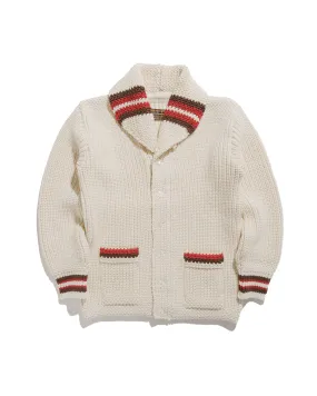 product gym ready performance Lounge Wear The Real McCoy's MC24111 Striped Shawl Collar Cardigan Ecru