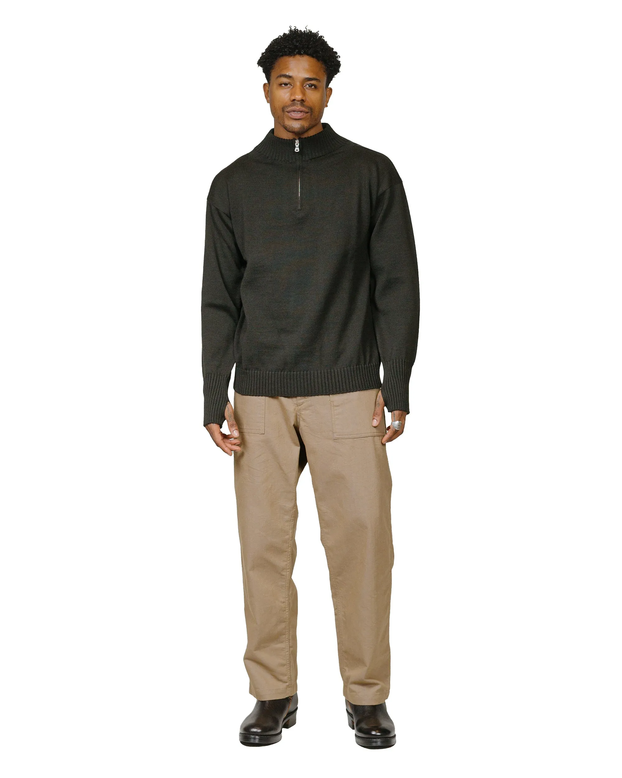 Andersen-Andersen Seaman Half-Zip Hunting Green Comfortable Outfit