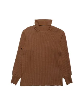 All-Weather Wear wedding guest wear The Real McCoy's MC23110 High Neck Thermal Shirt Brown