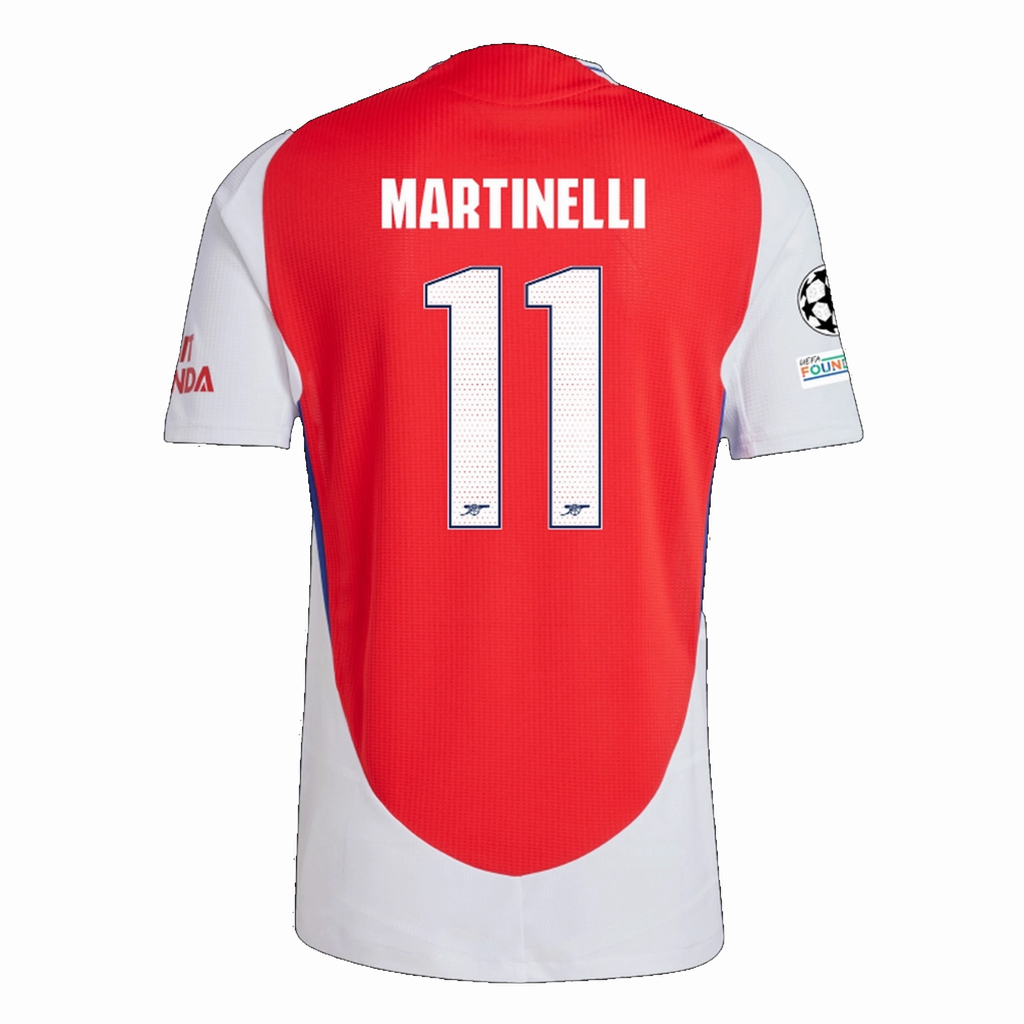 adidas Arsenal Authentic Gabriel Martinelli Home Jersey w/ Champions League Patches 24/25 (Better Scarlet/White) Thermal Regulation Layer