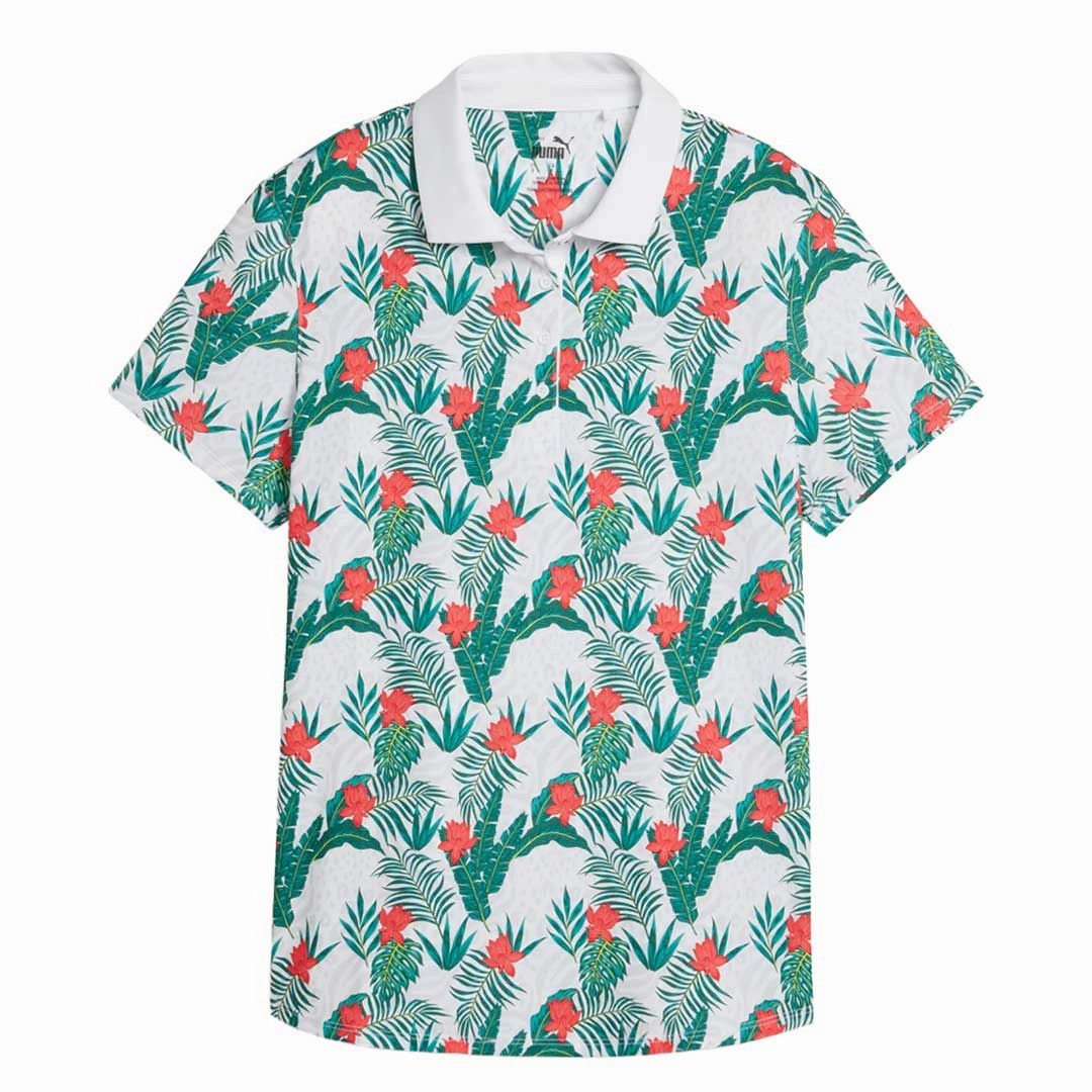 Puma - Women's MATTR Tropic Short Sleeve Golf Polo (623925 01) Modular Panel Layouts