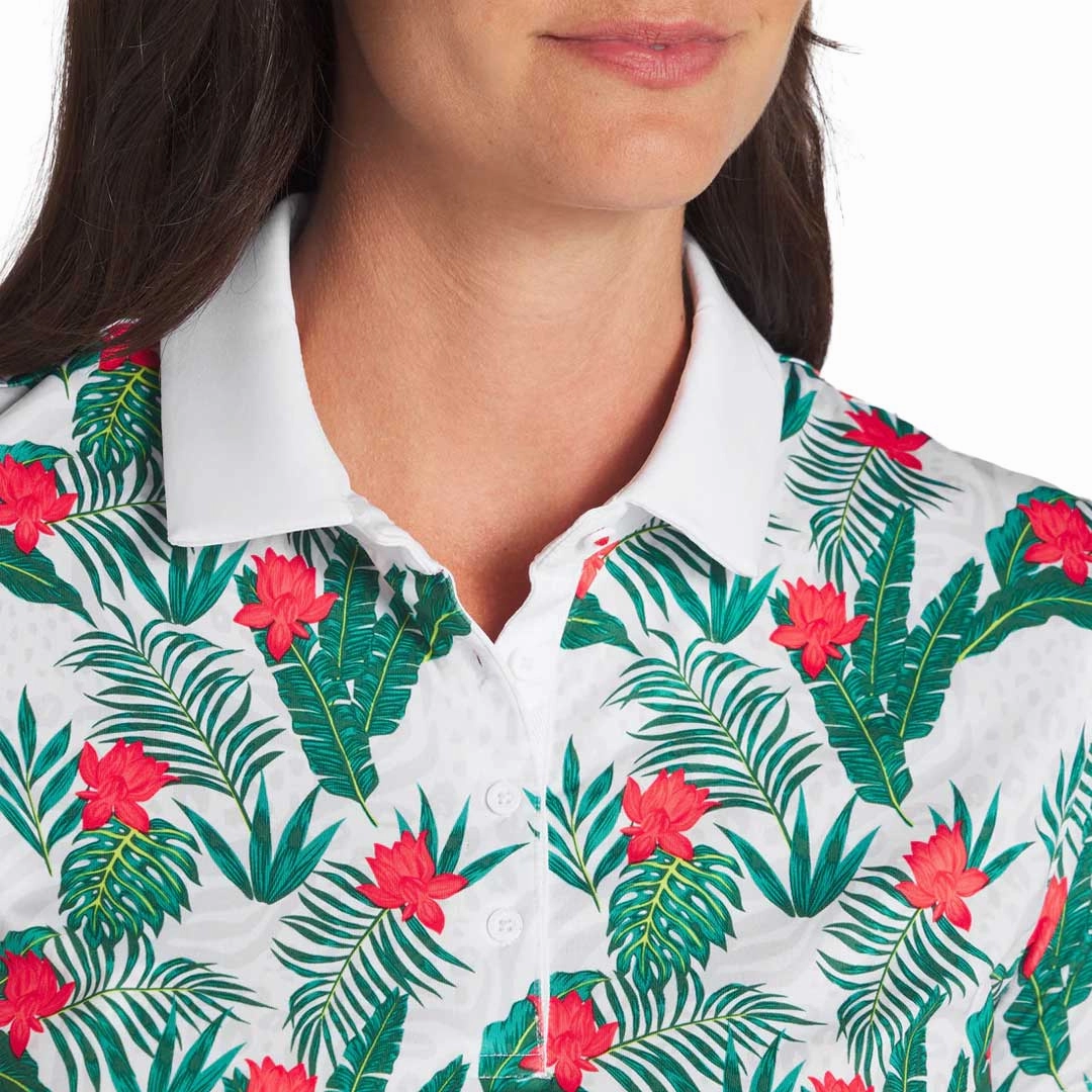 Athletic Silicone Trim Puma - Women's MATTR Tropic Short Sleeve Golf Polo (623925 01)
