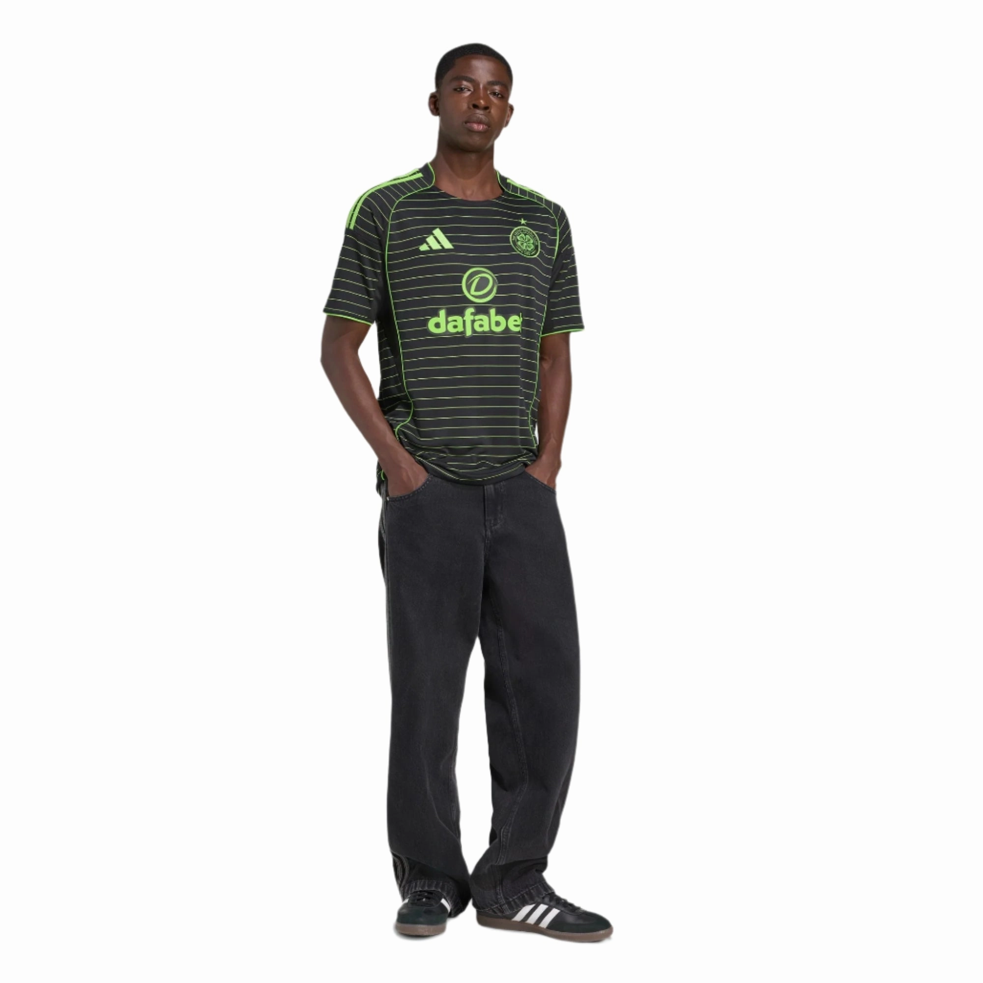 Stylish performance Slim Fit Design adidas Men's Celtic Away Jersey 25/26 (Black)